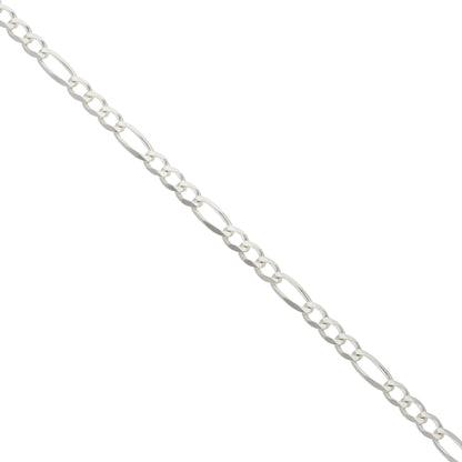 Sterling Silver 925 7.5 Inches Figaro Bracelet - FKJBRLSL9457