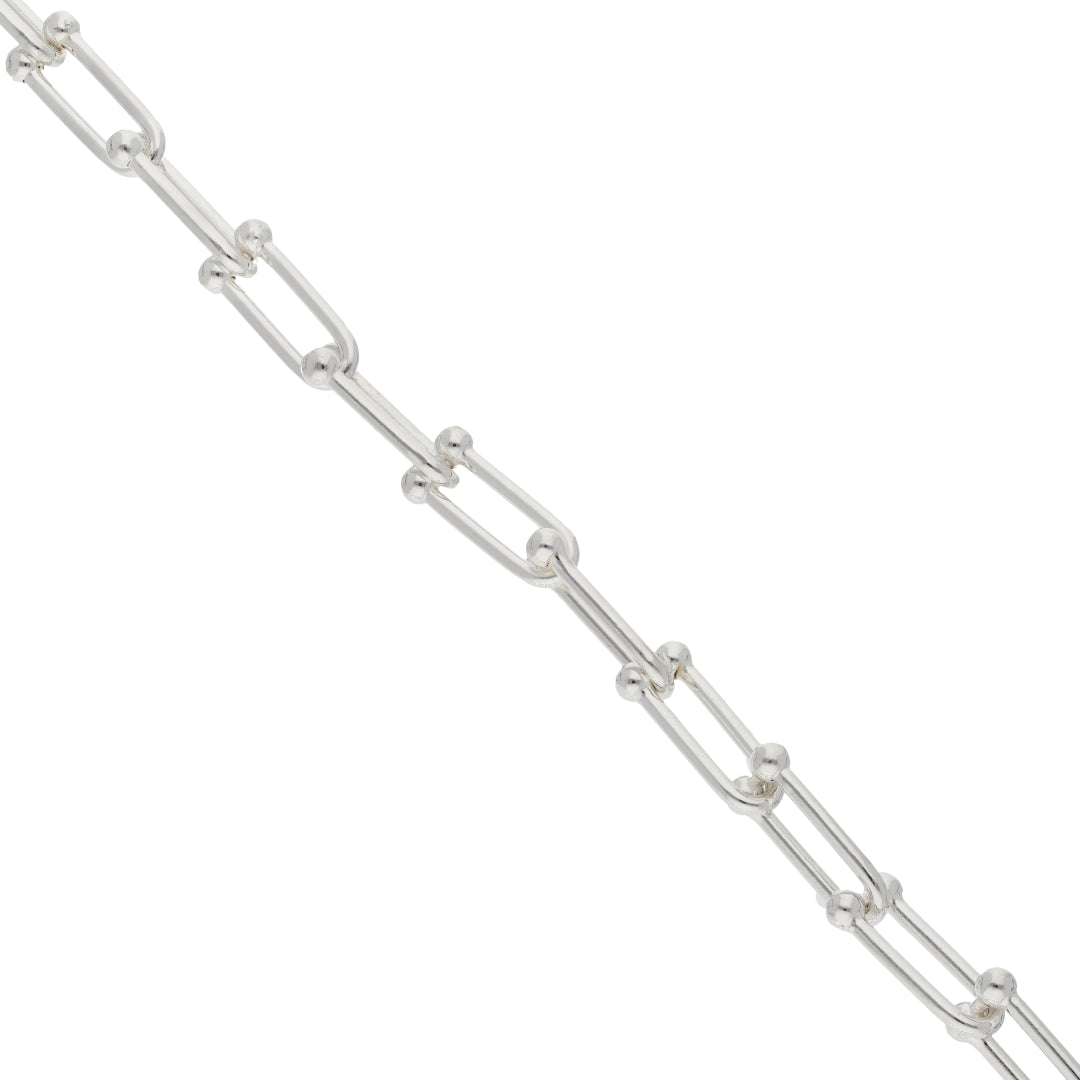 Sterling Silver 925 8.5 Inches Paper Clip Bracelet - FKJBRLSL9452