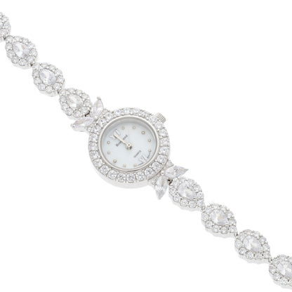 Sterling Silver 925 Elegant Oval Shaped Women Wrist Watch - FKJWHSL9624