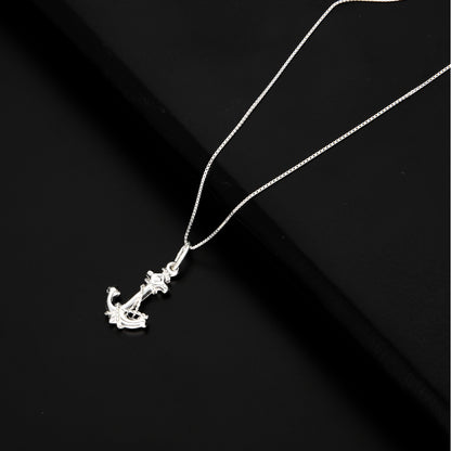 Sterling Silver 925 Necklace (Chain with Anchor Pendant) - FKJNKLSL9513