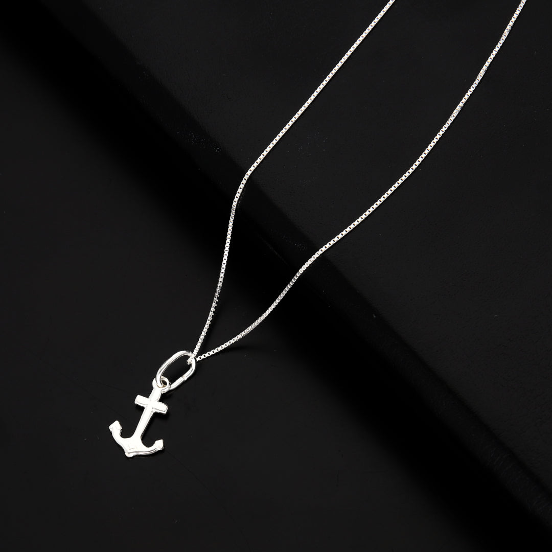 Sterling Silver 925 Necklace (Chain with Anchor Pendant) - FKJNKLSL9515