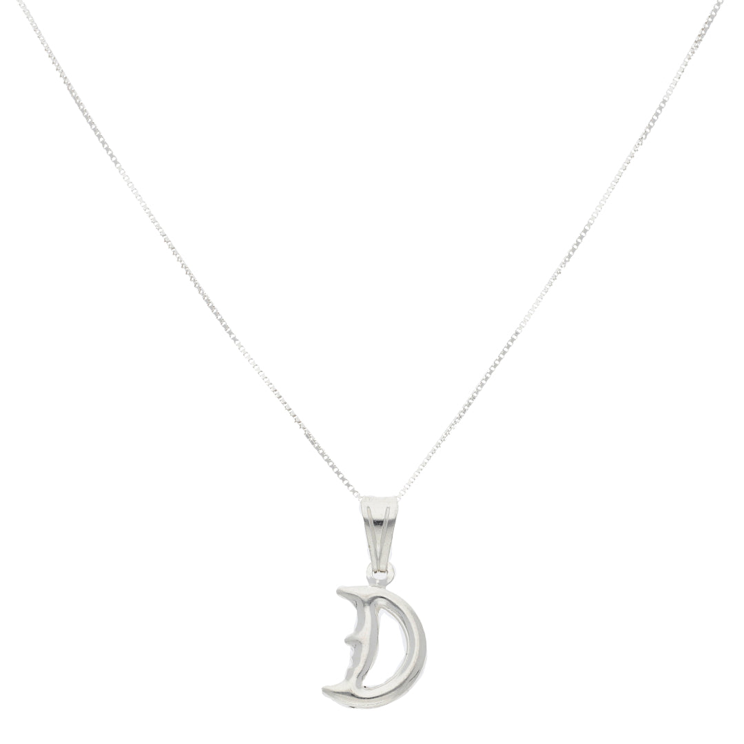 Sterling Silver 925 Necklace (Chain with Half Moon Pendant) - FKJNKLSL9516