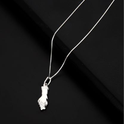 Sterling Silver 925 Necklace (Chain with Closed Fist Pendant) - FKJNKLSL9517