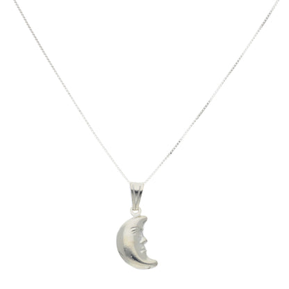 Sterling Silver 925 Necklace (Chain with Half Moon Pendant) - FKJNKLSL9519