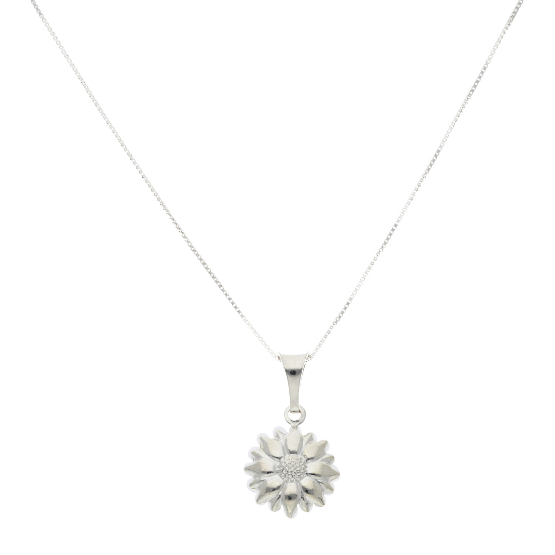 Sterling Silver 925 Necklace (Chain with Flower Pendant) - FKJNKLSL9522