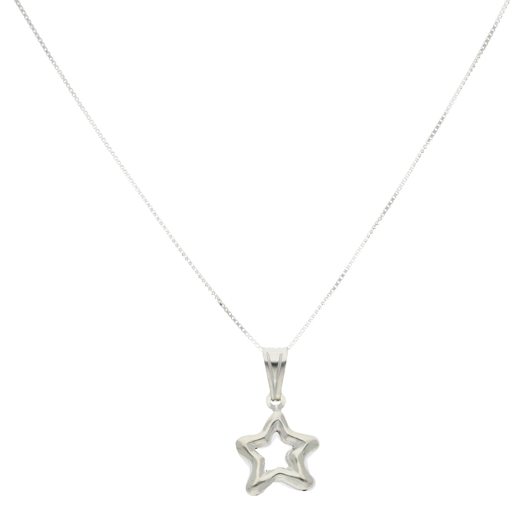 Sterling Silver 925 Necklace (Chain with Star Pendant) - FKJNKLSL9524