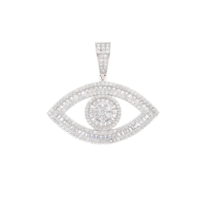 Sterling Silver 925 Eye Shaped Pendant - FKJPNDSL9633