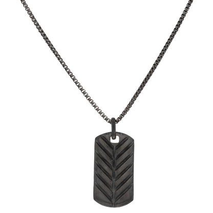 Sterling Silver 925 Black Tags Men's Necklace - FKJNKLSL9644