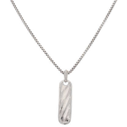 Sterling Silver 925 I Shaped White Men's Necklace - FKJNKLSL9646