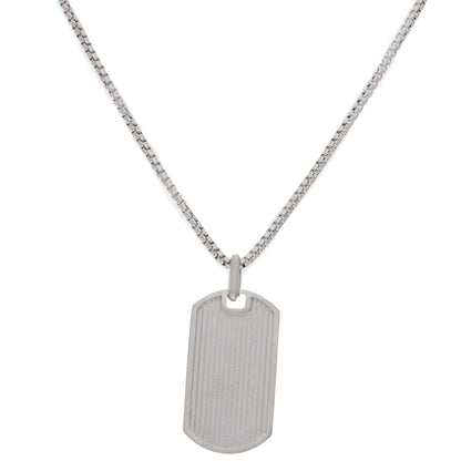 Sterling Silver 925 White Tags Men's Necklace - FKJNKLSL9650