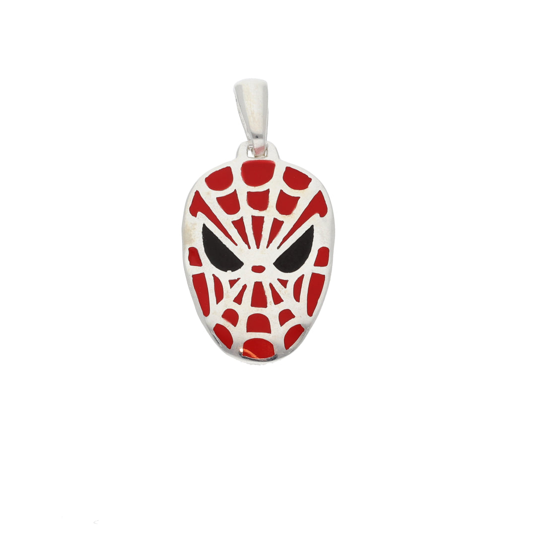 Sterling Silver 925 Spiderman Design Men's Necklace - FKJPNDSL9653