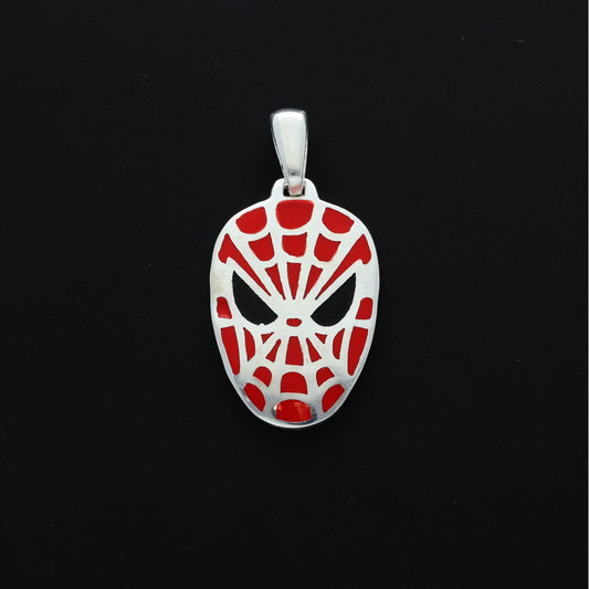 Sterling Silver 925 Spiderman Design Men's Necklace - FKJPNDSL9653