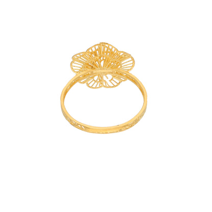 Gold Traditional Flower Design Ring 21KT - FKJRN21KM9681