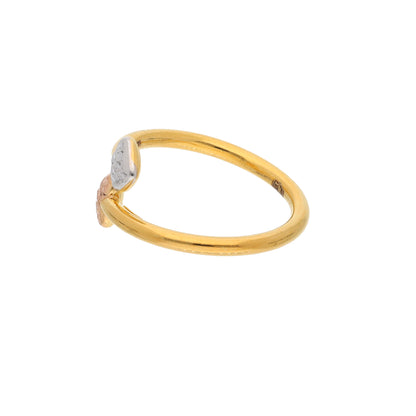 Gold Double Heart Shaped Ring 21KT - FKJRN21KM9686