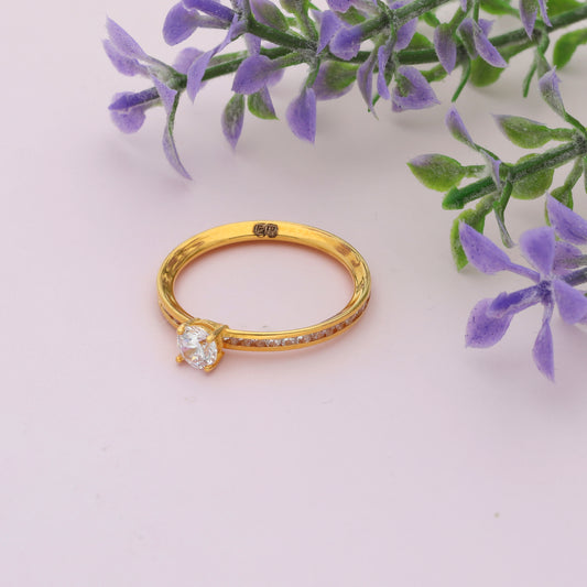 Gold Cubic Zircon Ring 21KT - FKJRN21KM9687