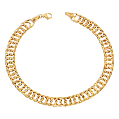 Gold Curb Shaped Bracelet 21KT - FKJBRL21KM9555