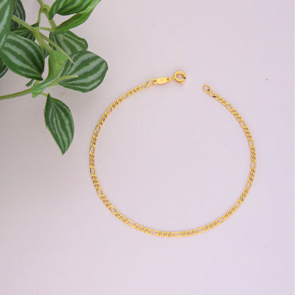 Gold Figaro Bracelet 21KT - FKJBRL21KM9547