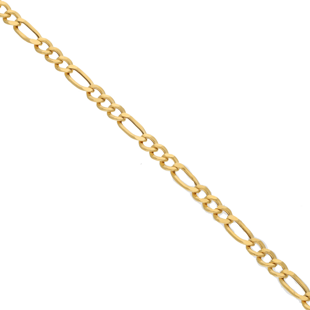 Gold Figaro Shaped Bracelet 21KT - FKJBRL21KM9548