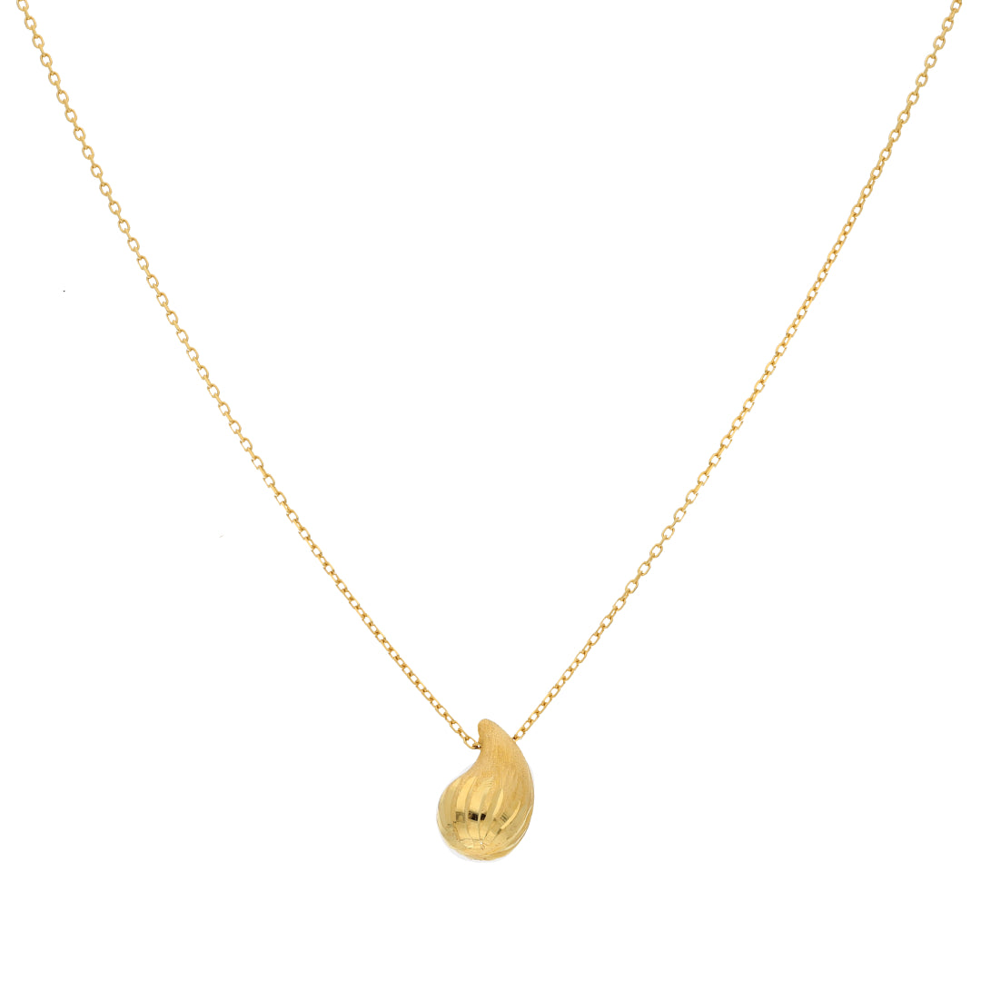 Gold Liquid Drop Shaped Necklace 21KT - FKJNKL21KM9560