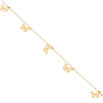 Gold Butterfly Shaped Bracelet 21KT - FKJBRL21KM9588