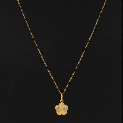 Gold Necklace (Chain Flower Shaped Pendant) 21KT - FKJNKL21KM9575