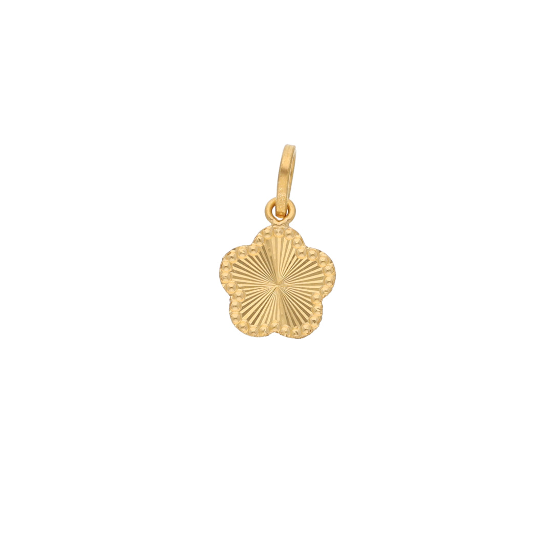 Gold Flower Shaped Pendant 21KT -FKJPND21KM9575