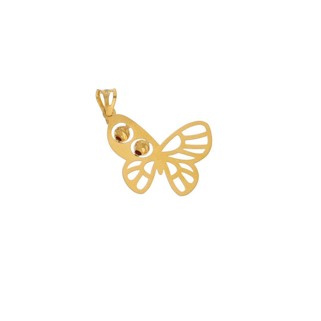 Gold Butterfly Shaped Pendant 21KT - FKJPND21KM9568