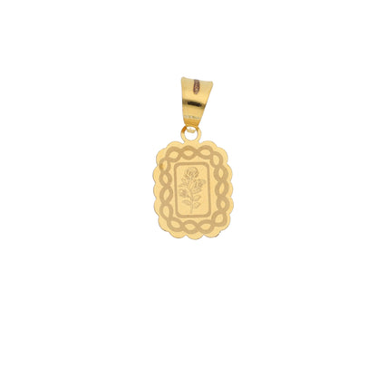 Gold Rose Frame Shaped Pendant 21KT - FKJPND21KM9576