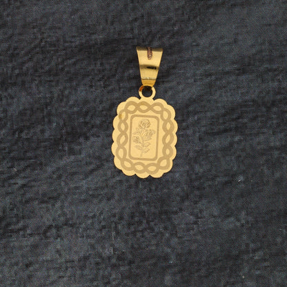 Gold Rose Frame Shaped Pendant 21KT - FKJPND21KM9576