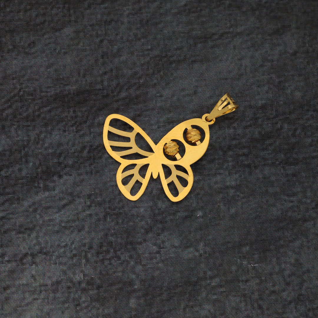 Gold Butterfly Shaped Pendant 21KT - FKJPND21KM9568