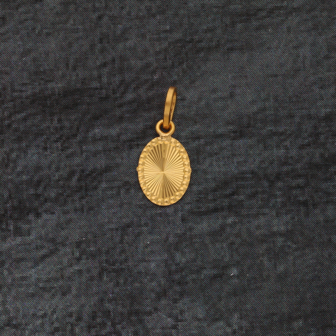 Gold Classic Oval Shaped Pendant 18KT - FKJPND21KM9579