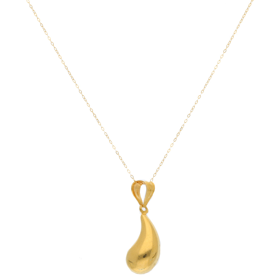 Gold Necklace (Chain Tear Drop Shaped Pendant) 21KT - FKJNKL21KM9599