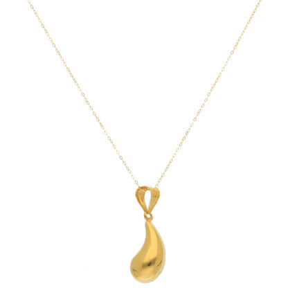 Gold Necklace (Chain Tear Drop Shaped Pendant) 21KT - FKJNKL21KM9599