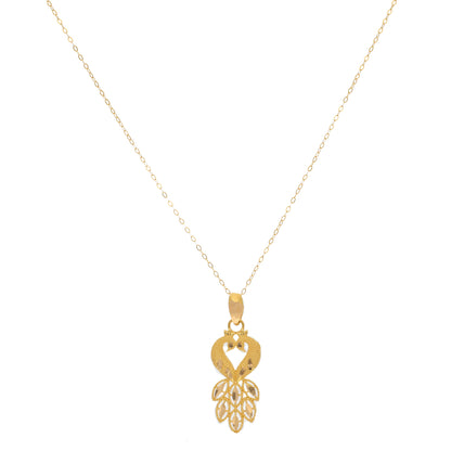 Gold Necklace (Chain Twin Peacock Shaped Pendant) 21KT - FKJNKL21KM9597