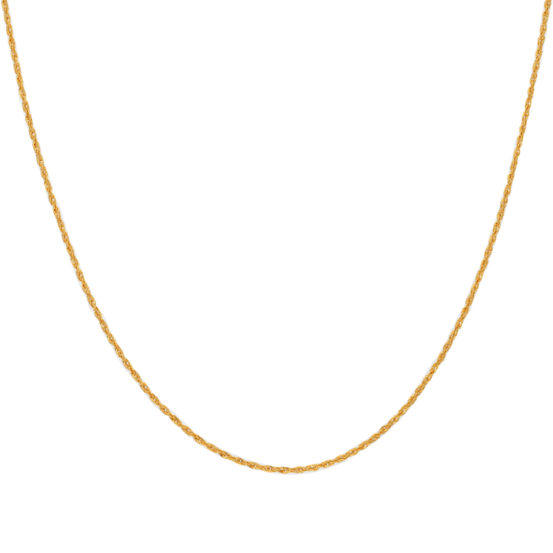 Gold 18 Inches Rope Chain 21KT - FKJCN21KM9688