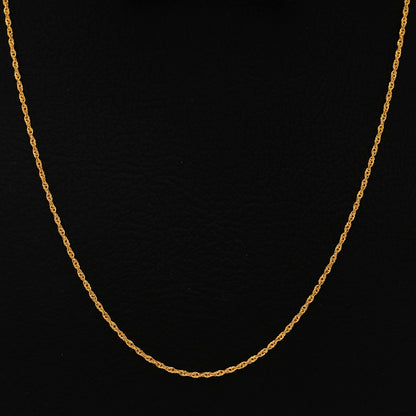 Gold 18 Inches Rope Chain 21KT - FKJCN21KM9688