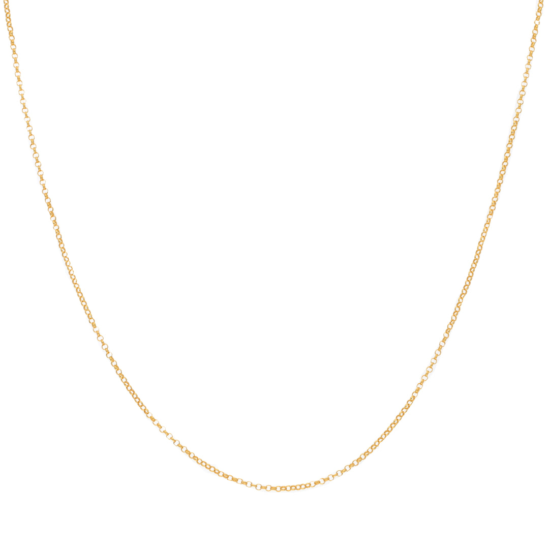 Gold 18 Inches Interlink Chain 21KT - FKJCN21KM9690