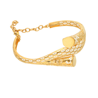 Gold Cutwork Fancy Shaped Bangle 21KT - FKJBNG21KM9703