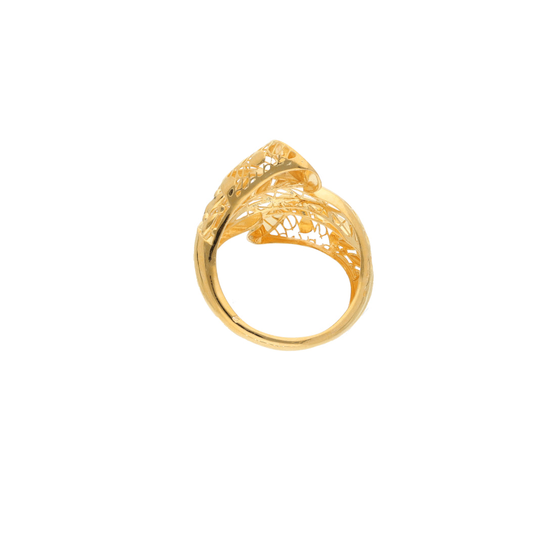 Gold Cutwork Fancy Shaped Ring 21KT - FKJRN21KM9704