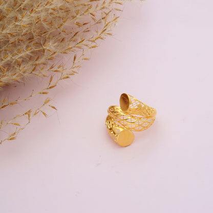 Gold Cutwork Fancy Shaped Ring 21KT - FKJRN21KM9704