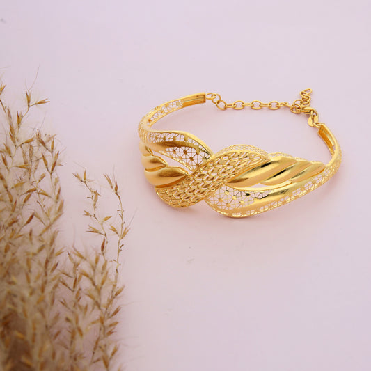 Gold Filigree Wrap Design Bangle 21KT - FKJBNG21KM9707