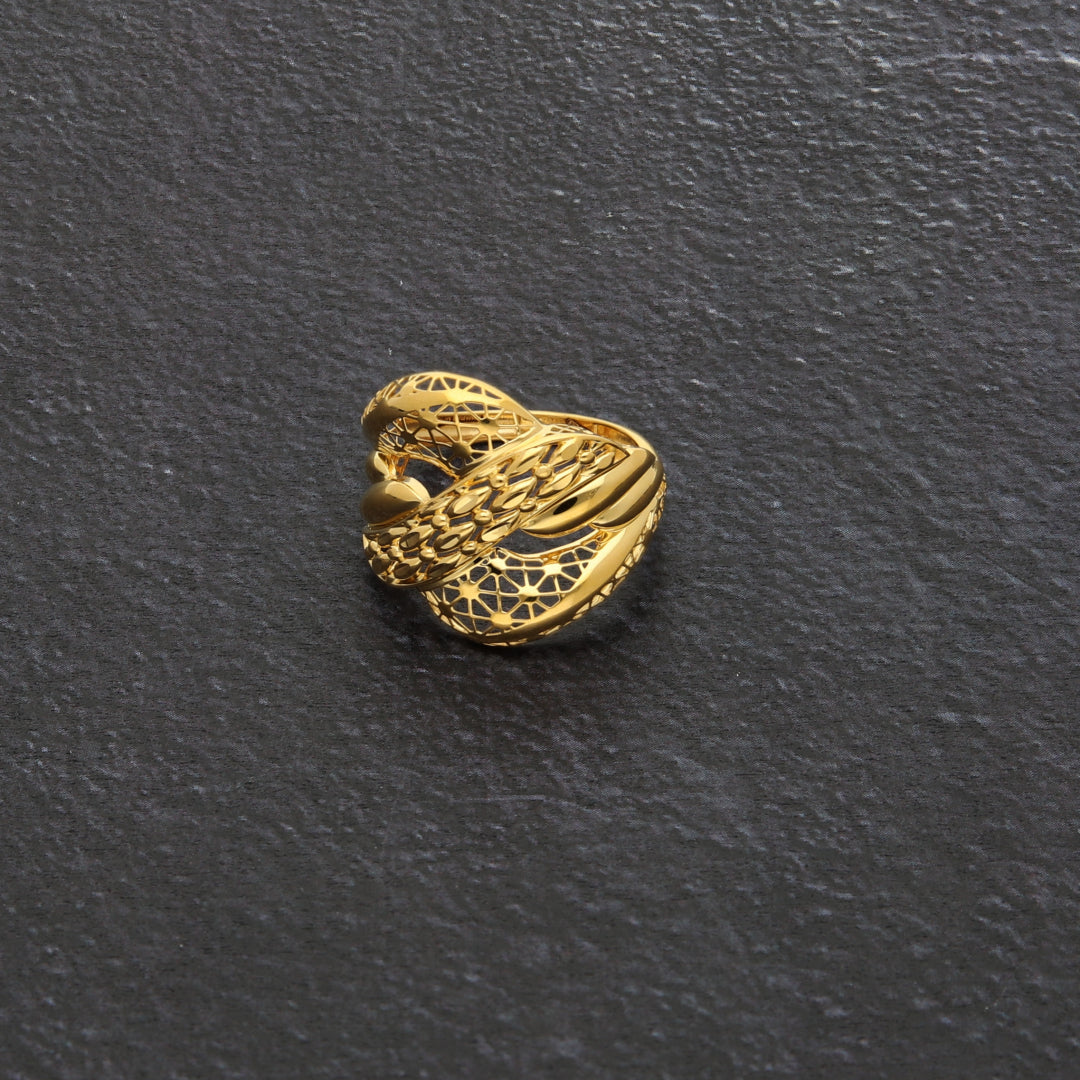 Gold Filigree Wrap Design Ring 21KT - FKJRN21KM9708