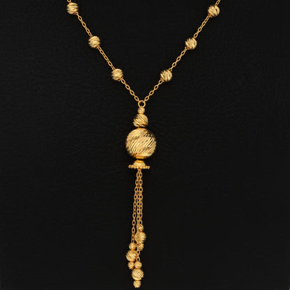 Gold Necklace (Chain with Hanging Sphere Shaped Pendant) 21KT - FKJNKL21KM9710