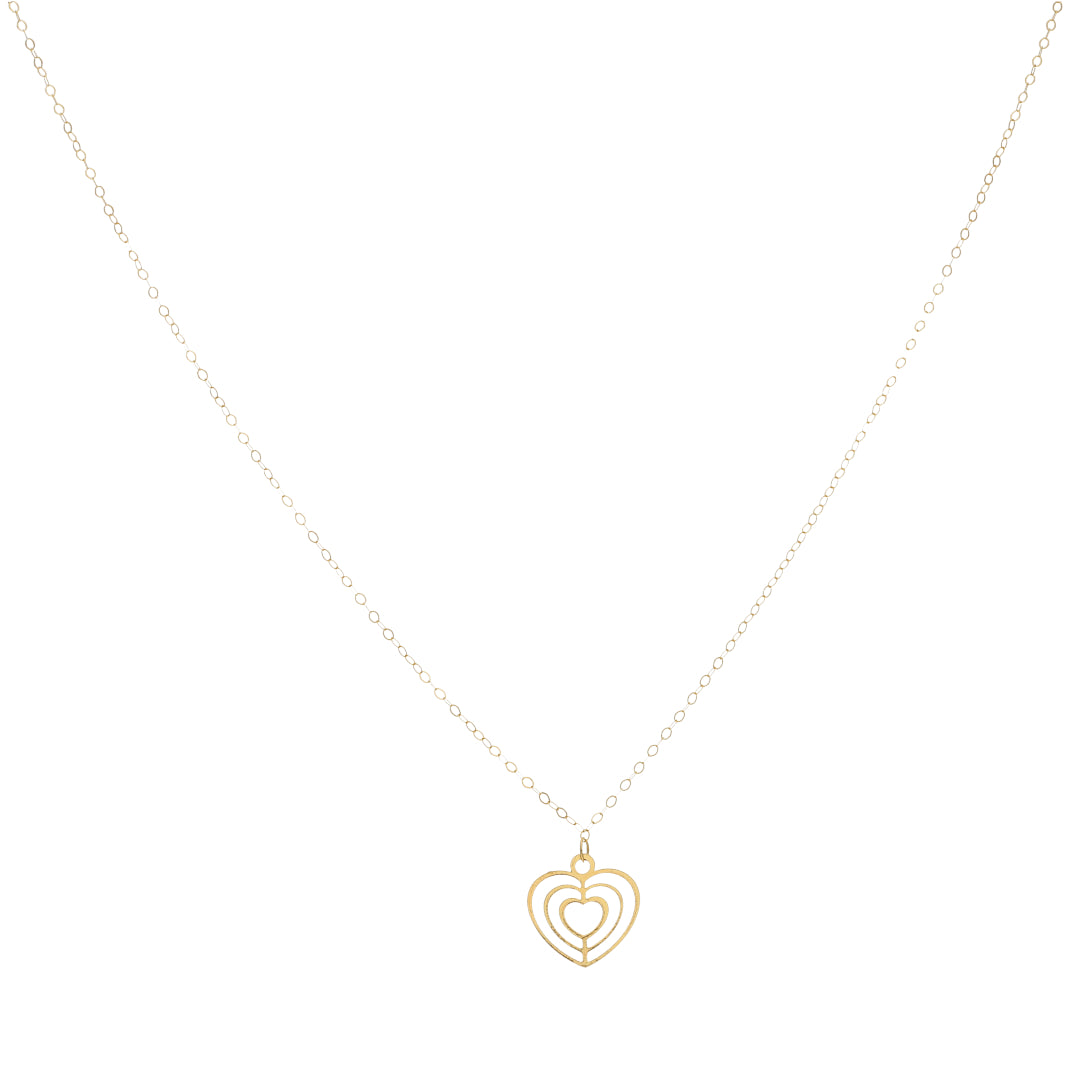 Gold Heart Shaped Necklace 21KT - FKJNKL21KM9801