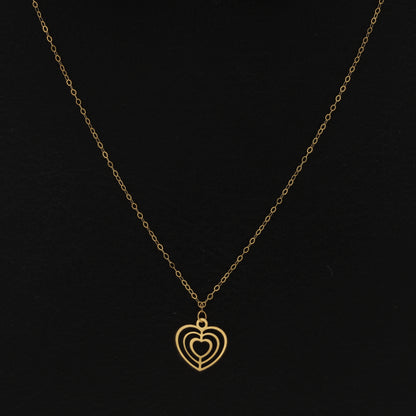 Gold Heart Shaped Necklace 21KT - FKJNKL21KM9801