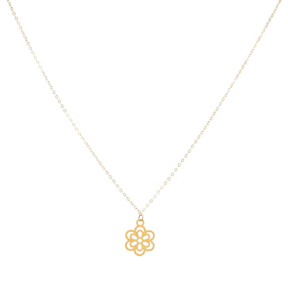 Gold Flower Shaped Necklace 21KT - FKJNKL21KM9784