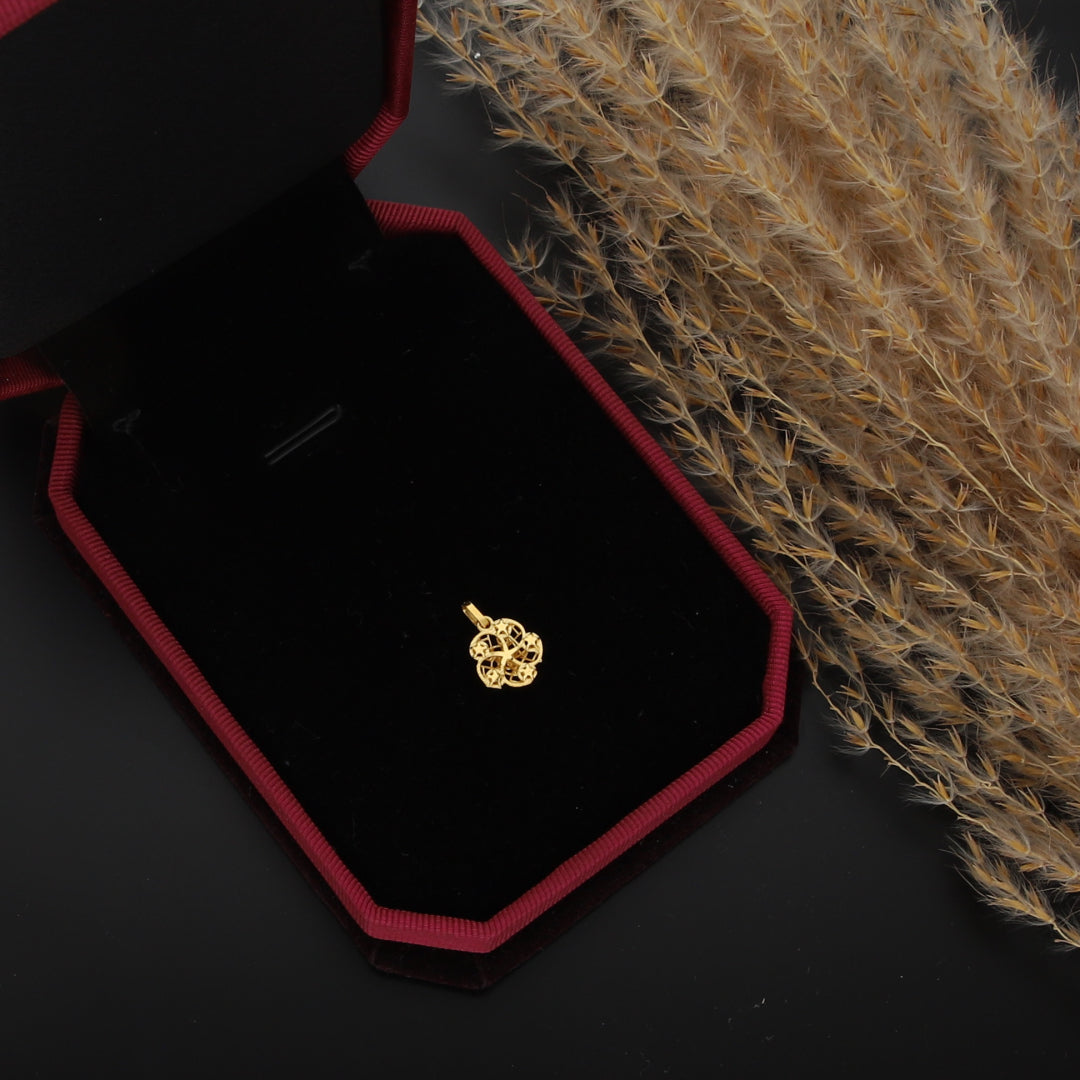 Gold Hollow Flower Shaped Pendant 21KT - FKJPND21KM9807