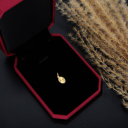 Gold Oval Shaped Pendant 21KT - FKJPND21KM9813