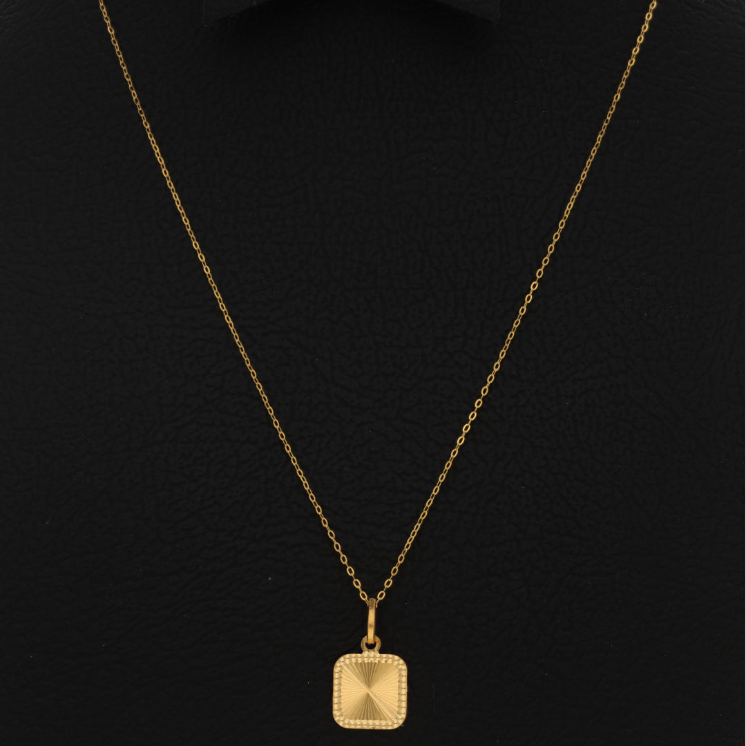 Gold Necklace (Chain With Square Shaped Pendant) 21KT - FKJNKL21KM9814