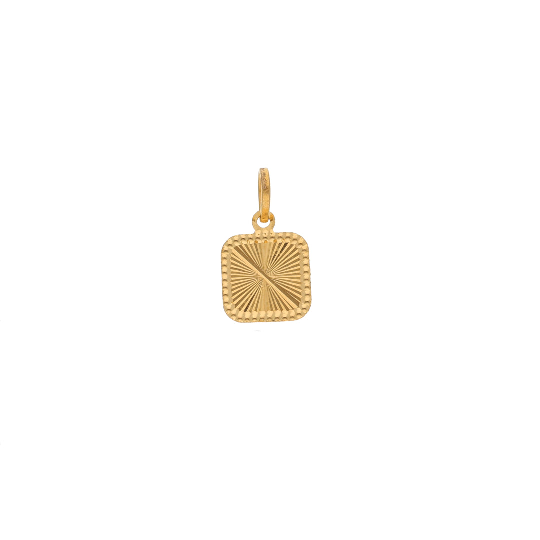 Gold Square Shaped Pendant 21KT - FKJPND21KM9814